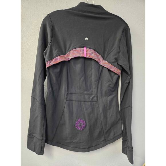 Lululemon Define Jacket Luon Black Multi-Color Stripe Embroidered Sun Size 10 - Picture 3 of 4